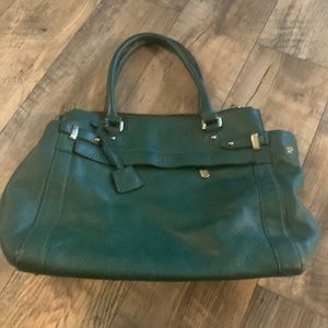 Banana republic, green leather shoulder bag